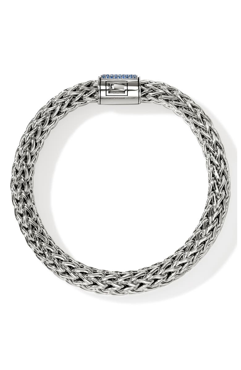 John Hardy Icon Bracelet, Sterling Silver, Pavé, 10.5mm, Alternate, color, Blue Sapphire
