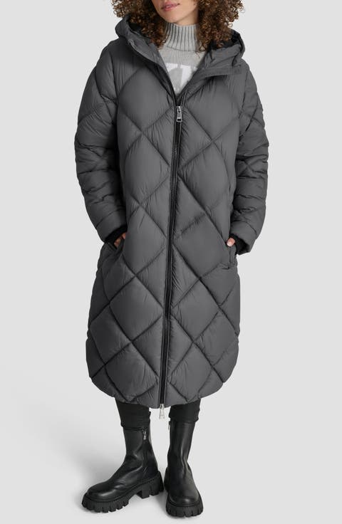 Diamond Quilted Puffer Coat