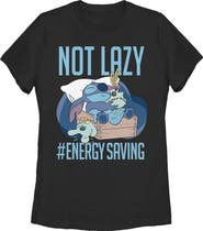 Lilo & Stitch Women's Lilo & Stitch Not Lazy, Saving Energy  Graphic T-Shirt
