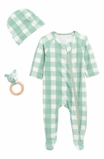 Toby Gingham Footie, Hat & Teether Set