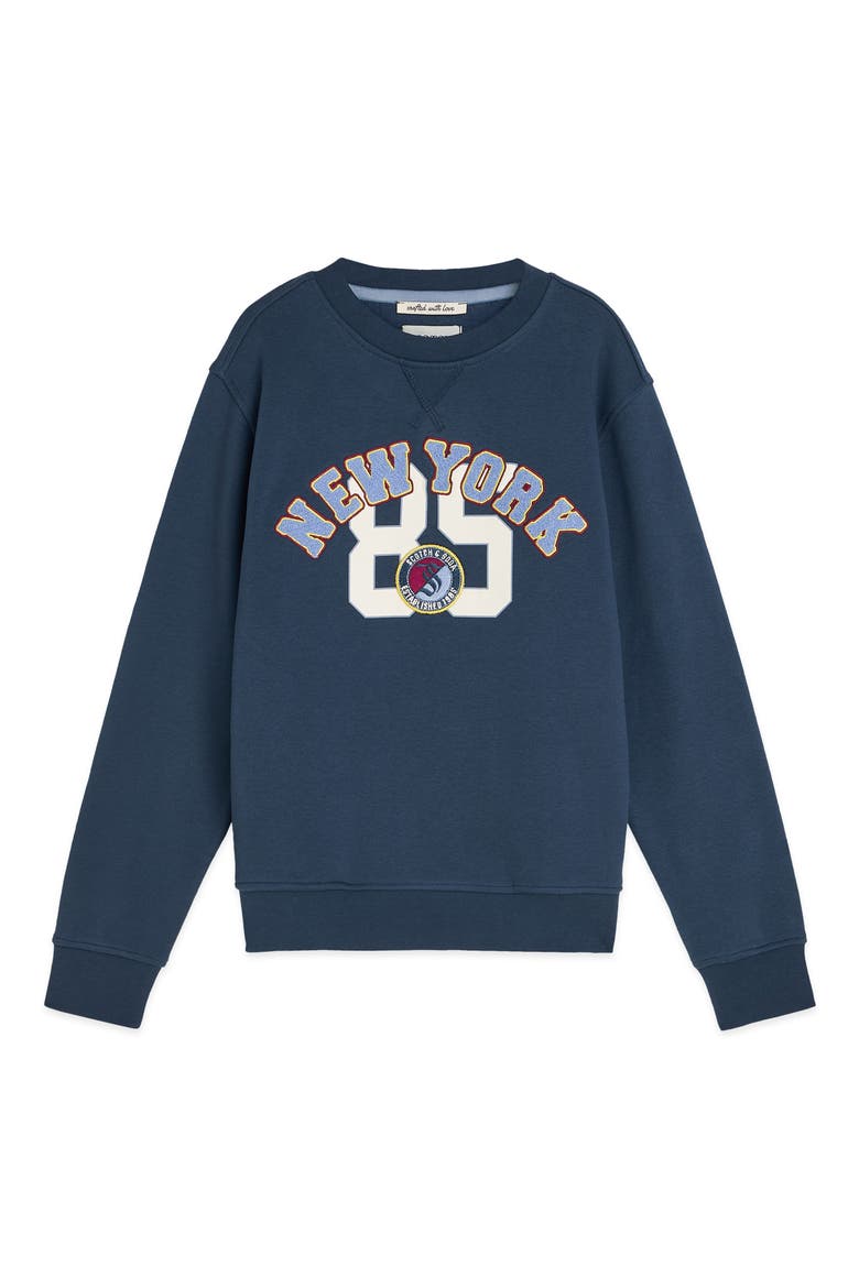Kids' New York Embroidered Sweatshirt, Main, color, INSIGNIA BLUE
