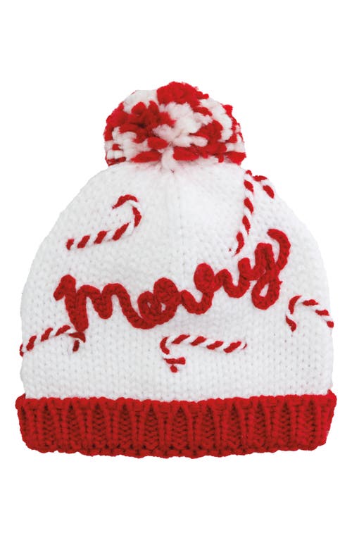 Mud Pie Merry Holiday Embroidered Hat In Brown