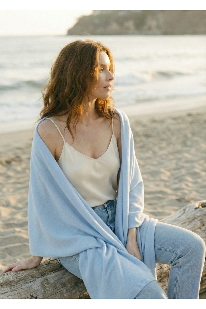 Cashmere Travel Wrap, Alternate, color, Sky Blue