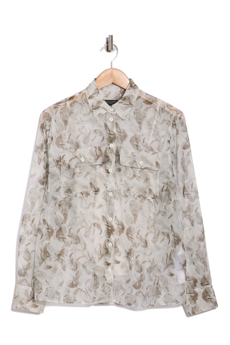 Sonica Button-Up Shirt, Alternate, color, WHITE FLORAL