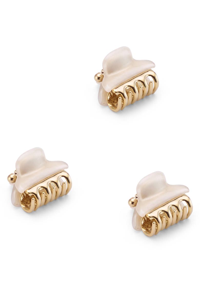 LELET NY Mini Colette Set of 3 Claw Clips, Main, color, Pearlescent