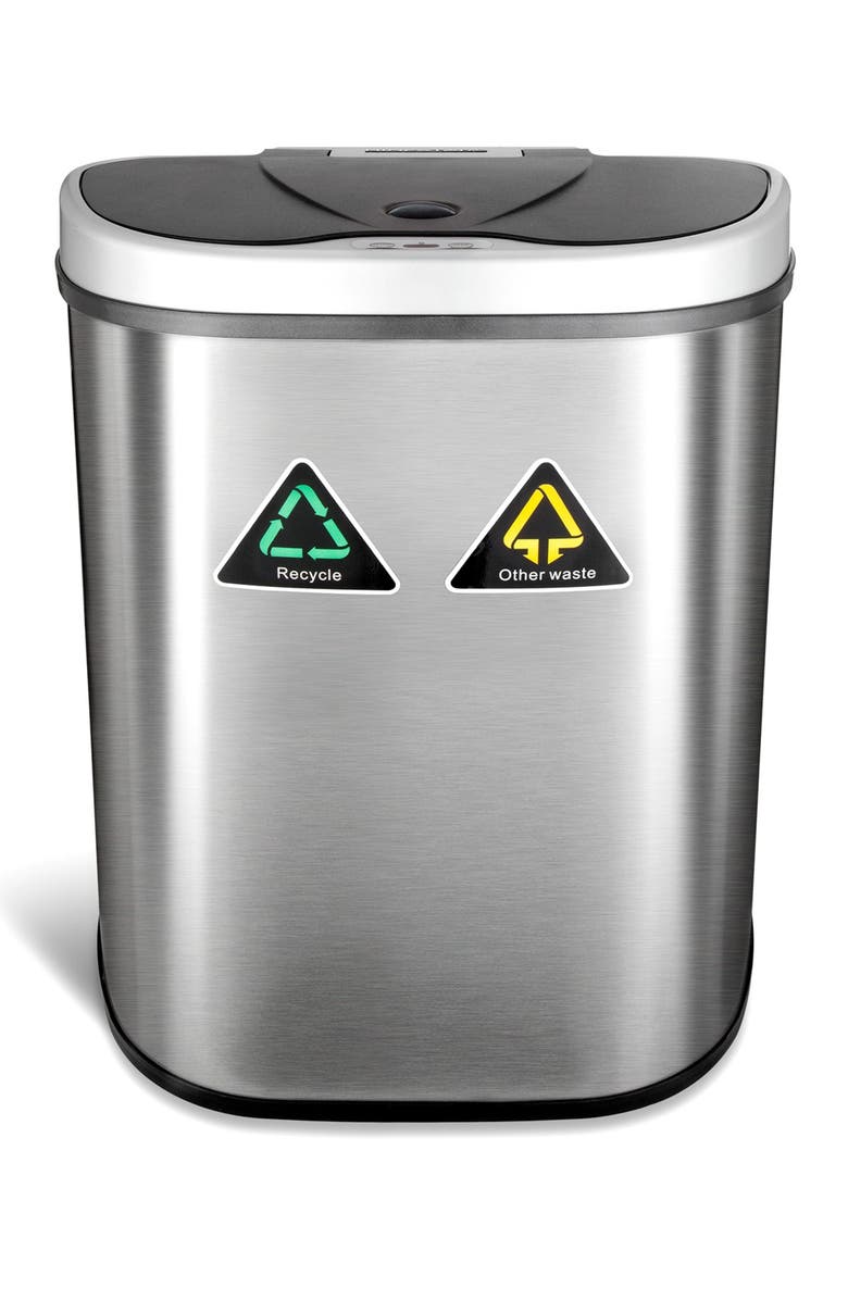 NINESTARS Half Moon Hands-Free Motion Sensor Trash Can -18.5 gallons, Main, color, 