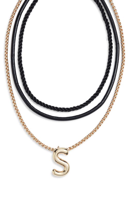 Open Edit Set Of 3 Interchangeable Initial Pendant Necklaces