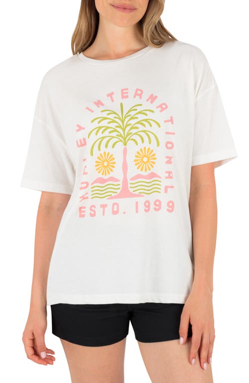 Hurley Unity Oversize Cotton Graphic Boyfriend T-shirt In White