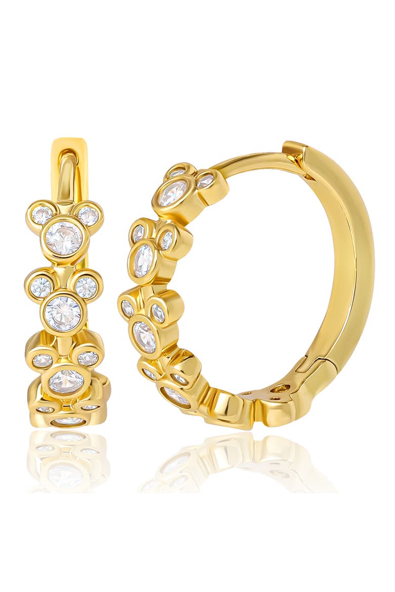 Mickey Mouse Endless Hoop Earrings, Main, color, Gold Tone