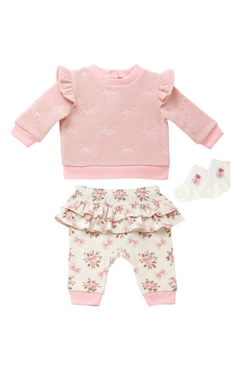 Kids' Bows & Flowers 3-Piece Pant Set