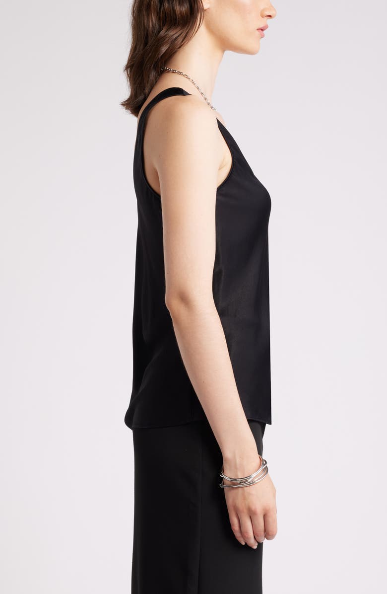 Nordstrom Satin Scoop Neck Tank, Alternate, color, Black