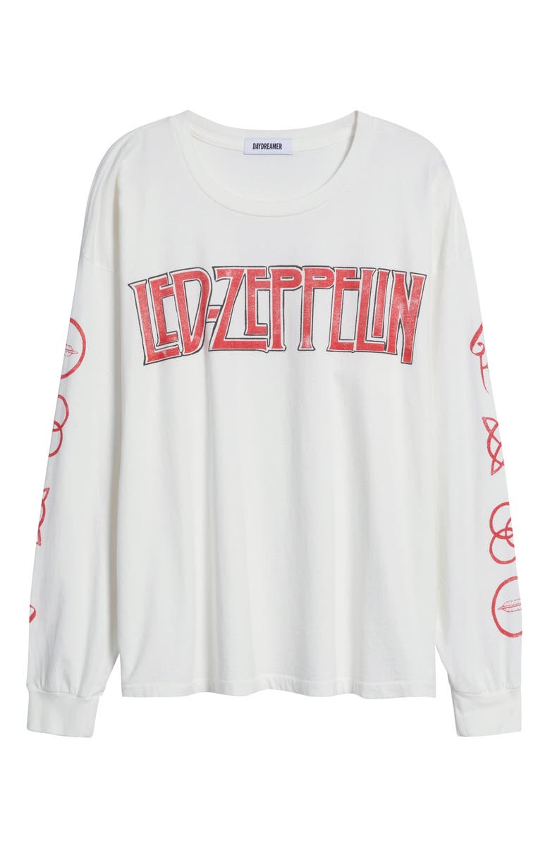 Daydreamer Led Zepplin Four Symbols Merch Cotton Graphic T-Shirt, Alternate, color, Vintage White