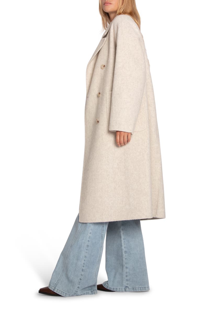 Belle & Bloom Free Love Double Breasted Maxi Coat, Alternate, color, Oat Marle