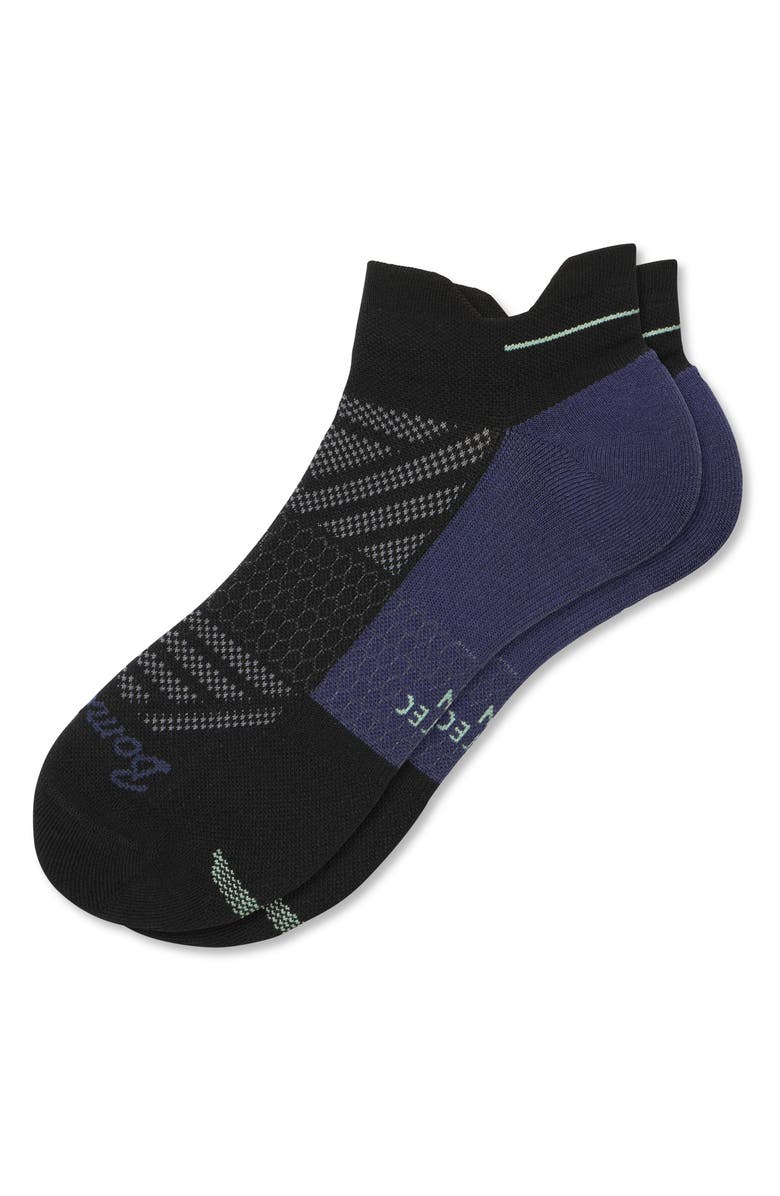 Bombas Solid Mesh Run Ankle Socks, Main, color, Black
