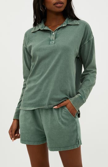BEACH RIOT BEACH RIOT ZION LONG SLEEVE COTTON POLO 