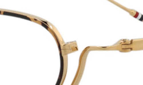 Thom Browne Novelty 50mm Oval Optical Glasses In Tortoise Gold Transparent
