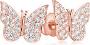 SUZY LEVIAN Sterling Silver CZ Butterfly Stud Earrings