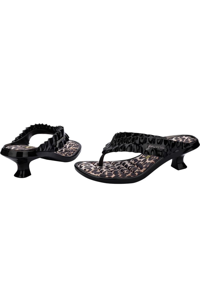 Melissa x Ganni Kitten Heel Flip Flop, Alternate, color, Black