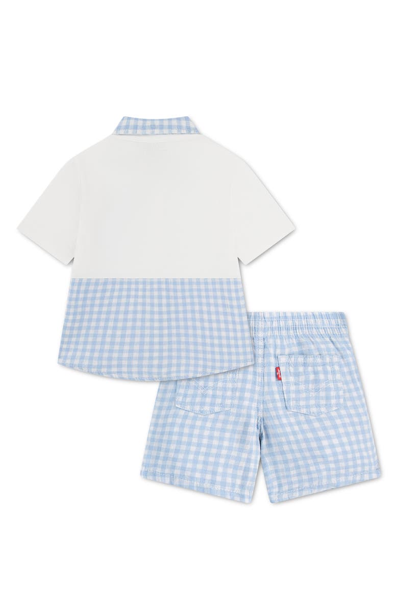 Levi's Gingham Check Shirt & Shorts Set, Alternate, color, Chambray Blue