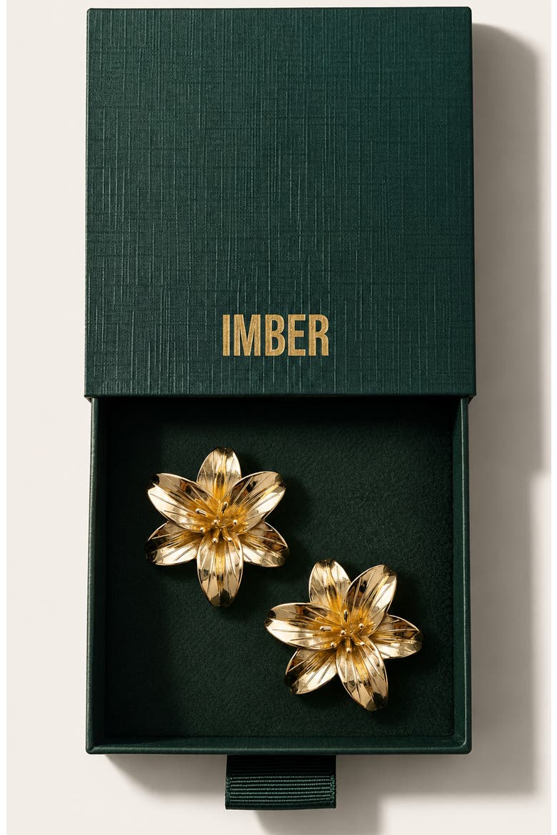 Lily Statement Earrings, Alternate, color, GOLD