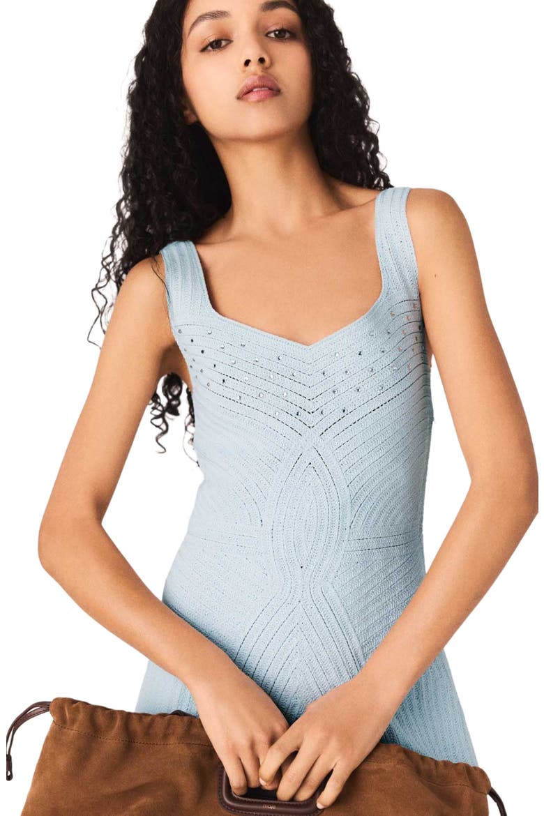 Crochet dress with removable lining, Alternate, color, Blue sky