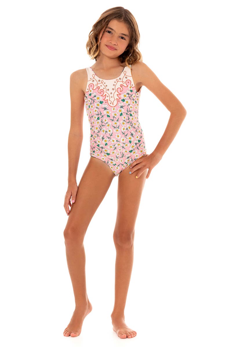 Agua Bendita Kids' Nopal Star One-Piece Swimsuit, Alternate, color, 