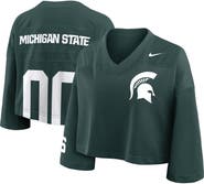Nike Women's Nike Green Michigan State Spartans Cropped Mesh Fashion Jersey