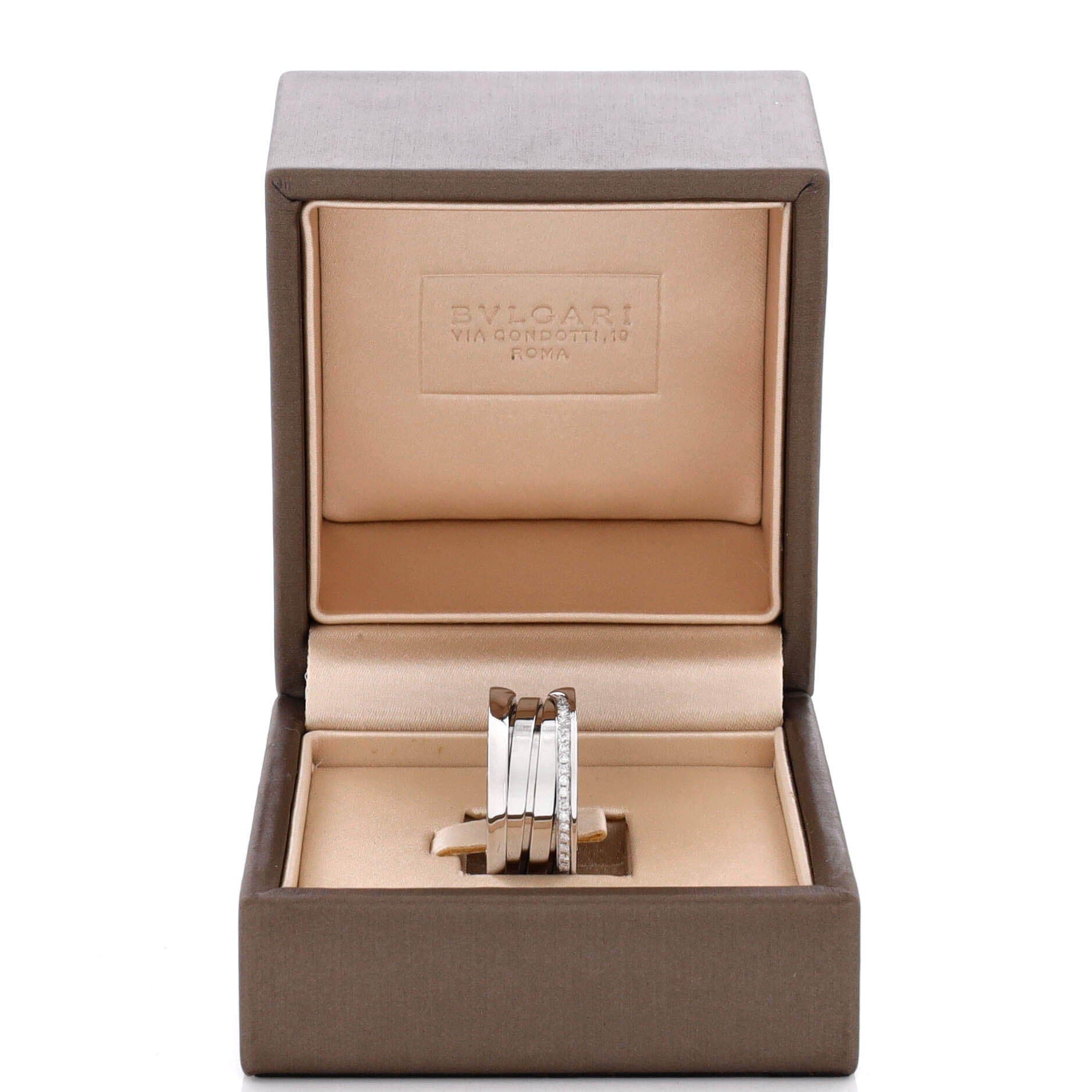B.Zero1 Three Band Ring 18K White Gold with Diamonds, Alternate, color, Metallic Gold