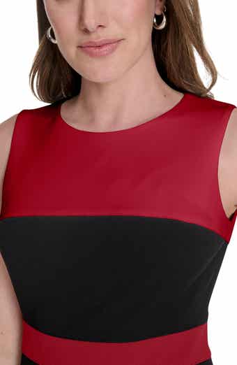 Sleeveless Colorblock Scuba Sheath Dress