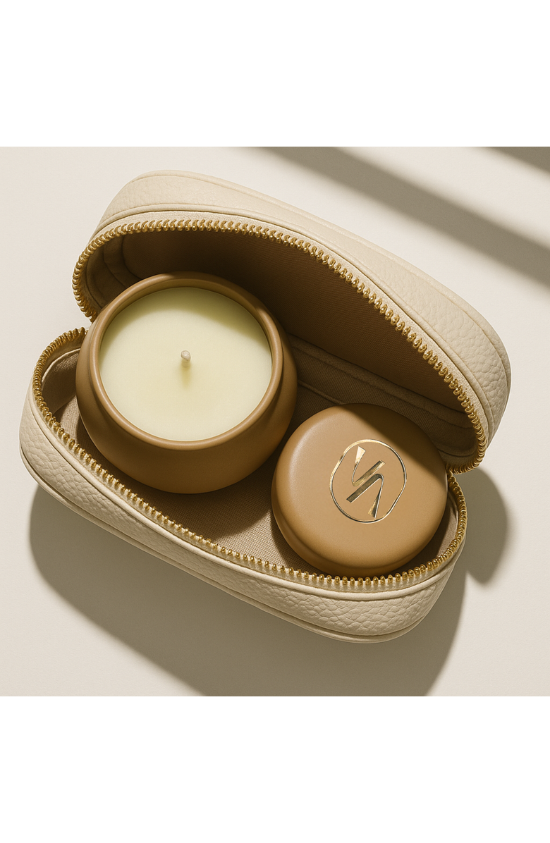 VILLA ABURI Mini Scented Travel Candle with Cotton Wick in Labdanum Veil, Main, color, NO COLOR