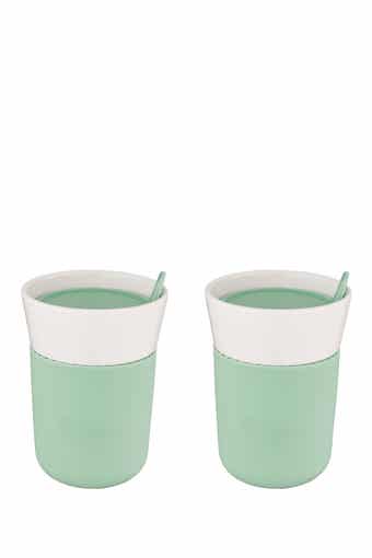 Leo Green Porcelain Travel Mug - Set of 2