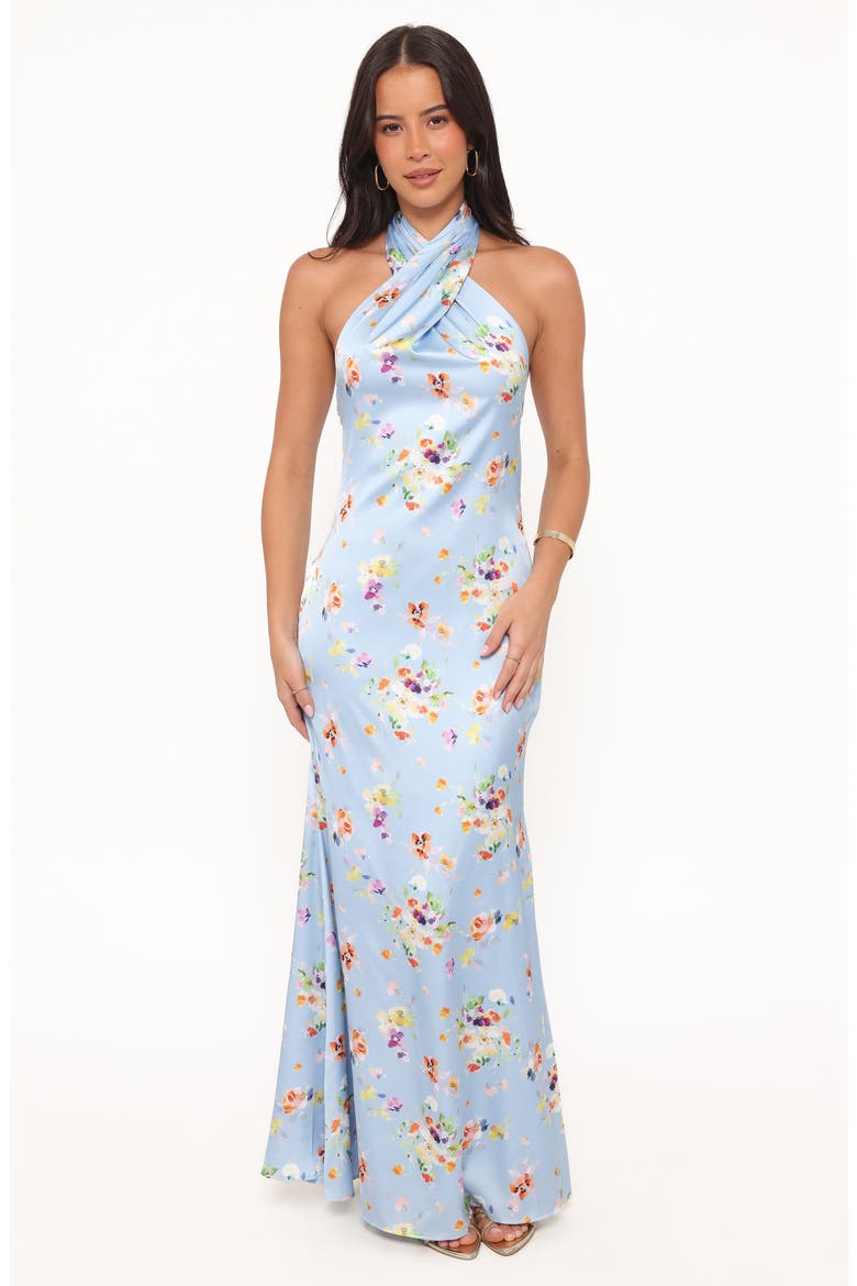 Mila Halter Maxi Dress, Alternate, color, CORNFLOWER BLUE FLORAL