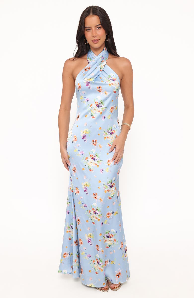 Petal & Pup Mila Halter Maxi Dress, Alternate, color, Cornflower Blue Floral