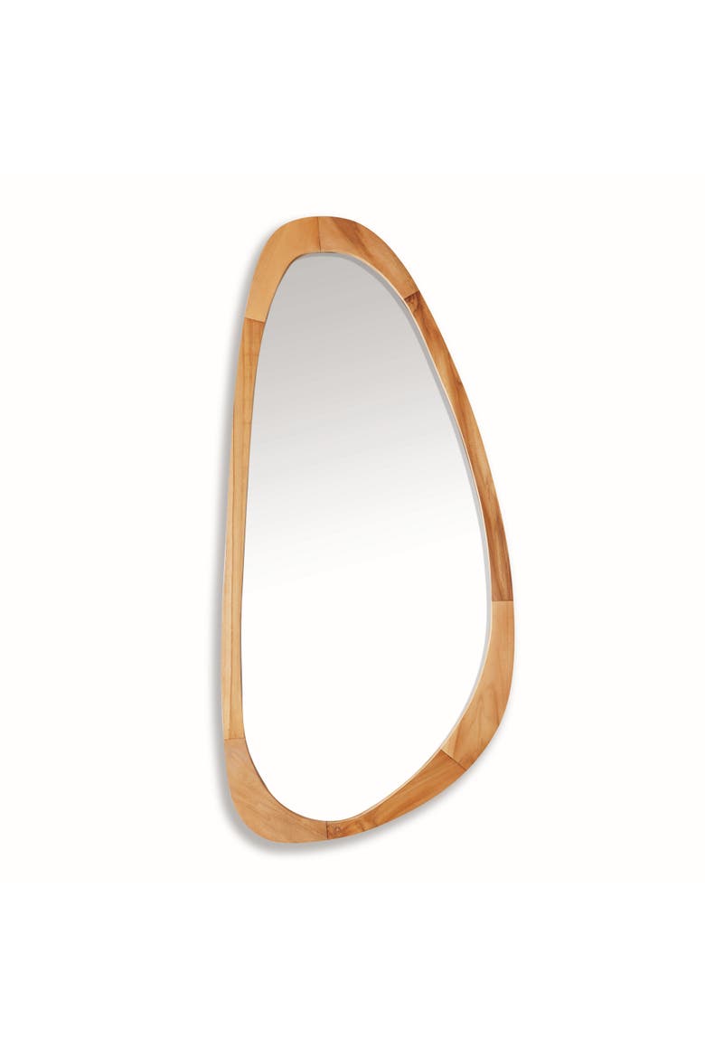 Flynn Mirror Large - Natural Teak Wood Frame, Main, color, Brown