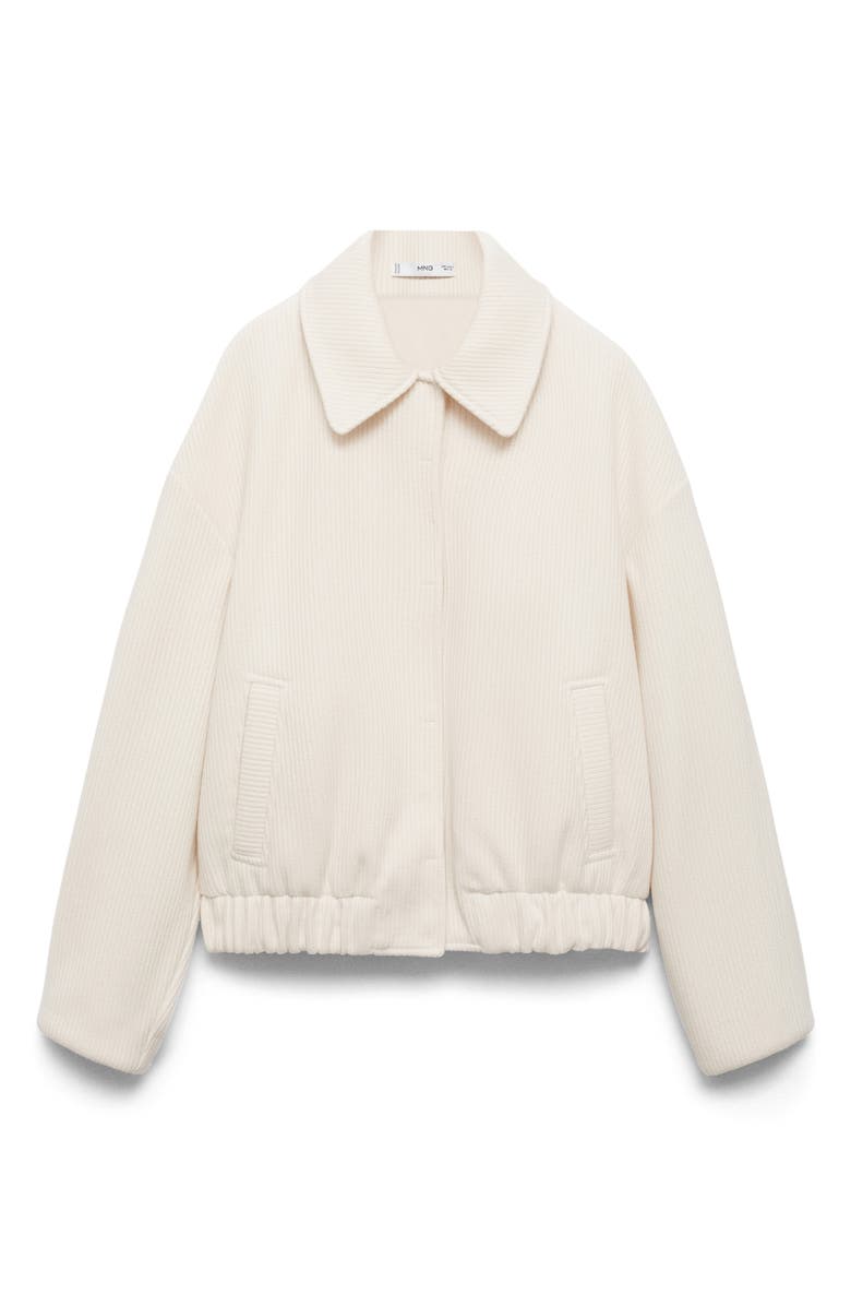 MANGO Rib Knit Jacket, Alternate, color, Off White