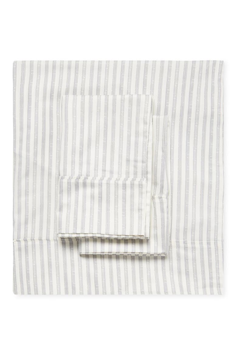 Stripe 400 Thread Count Cotton Sheet Set, Main, color, GREY