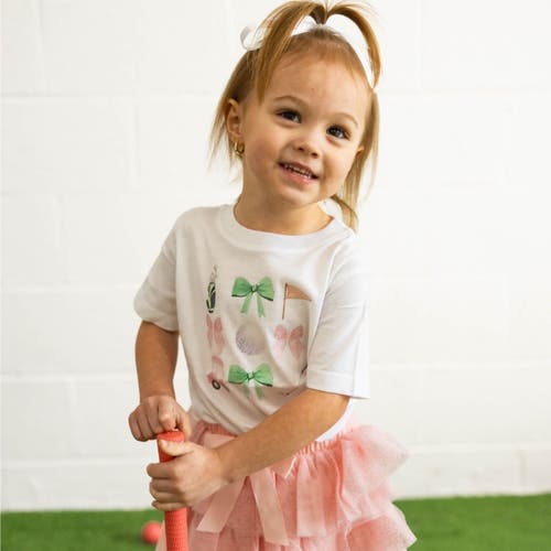 Sweet Wink Bow Golf Girl Short Sleeve T-shirt In White