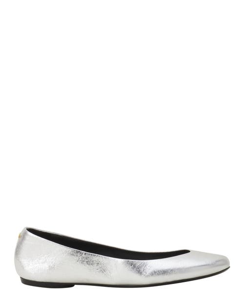 Lanvin The Metallic Leather Ballerina Flat In Silver