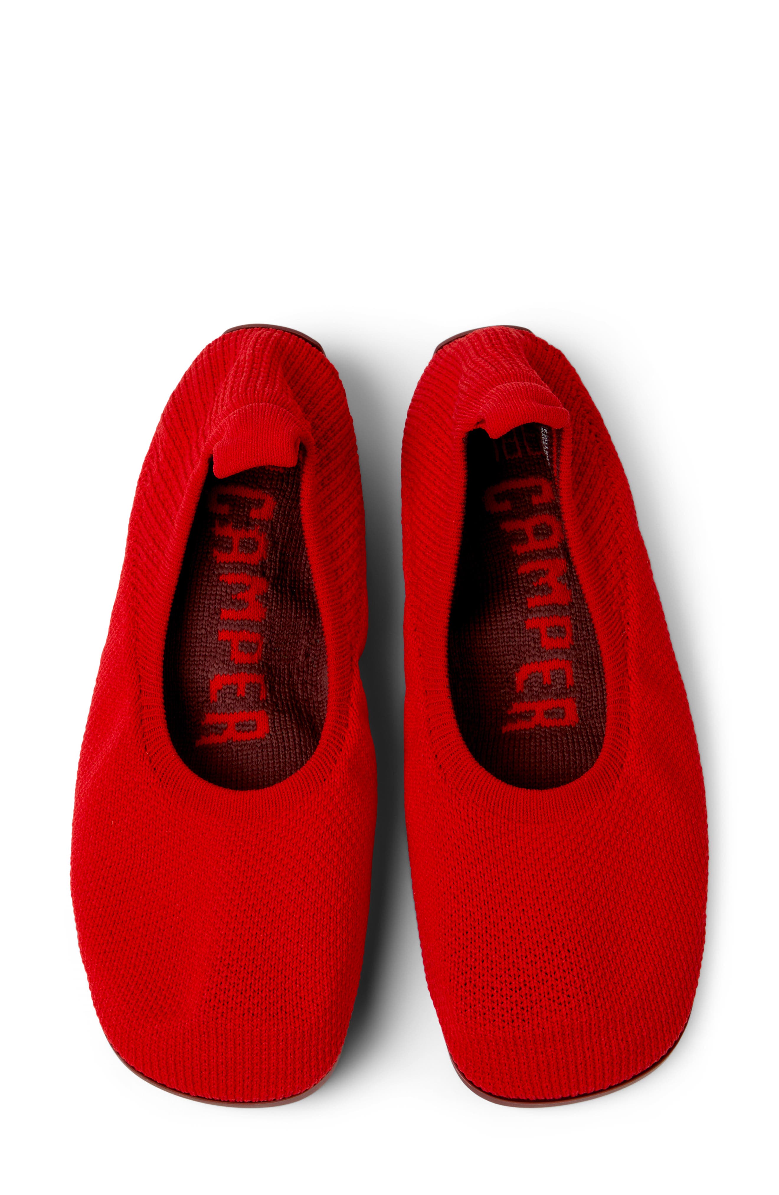 Camper Right Niko Ballerina Flat, Alternate, color, Medium Red