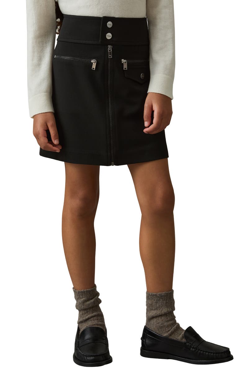Reiss Kids' Poppie Sr. Moto Miniskirt, Alternate, color,