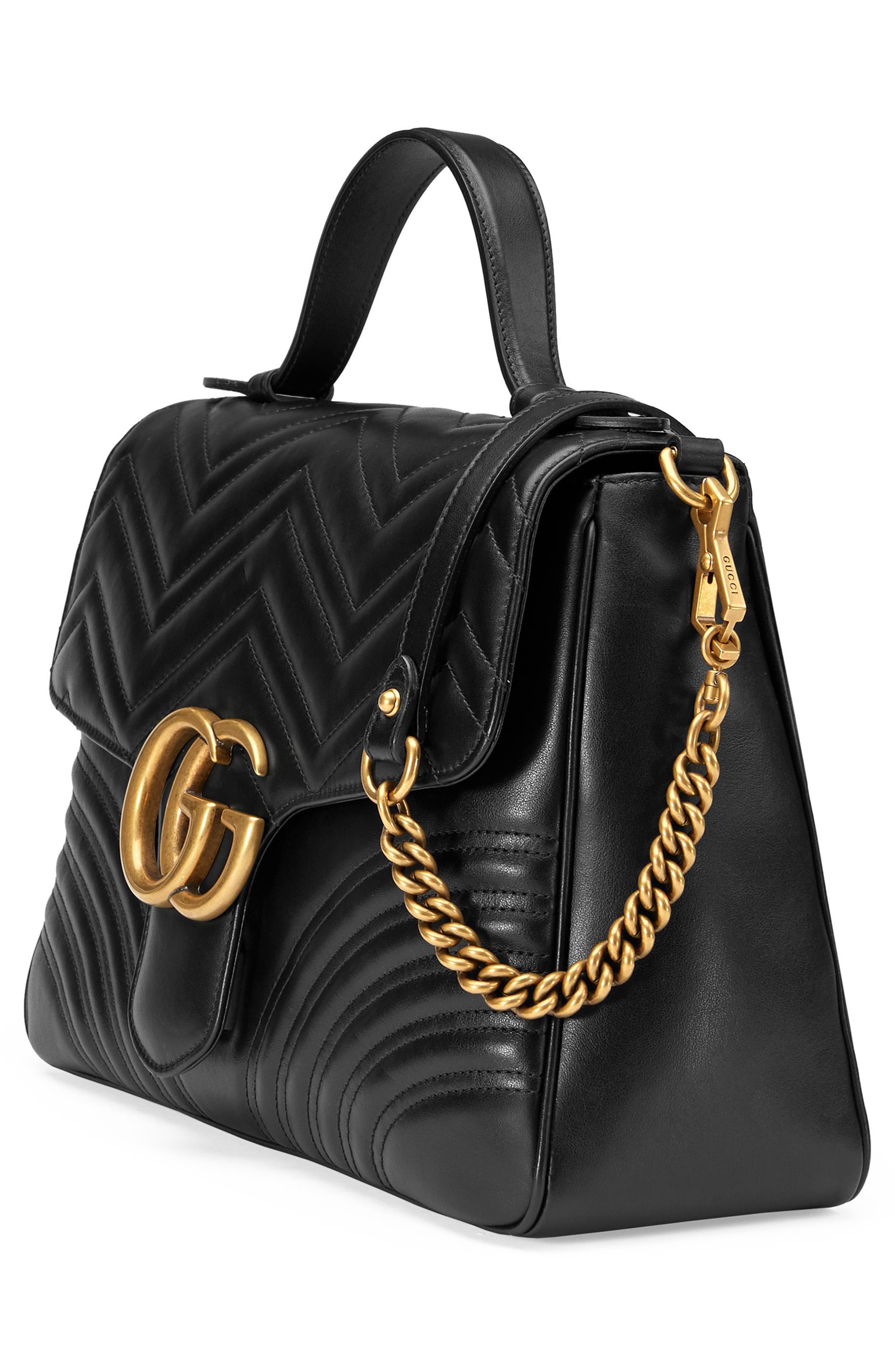 Gucci Medium GG Marmont 2.0 Matelassé Leather Top Handle Bag, Alternate, color, 