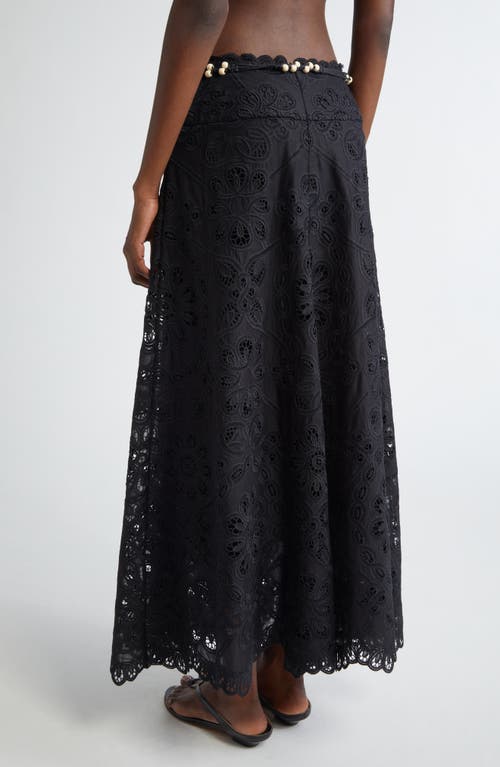 ZIMMERMANN ZIMMERMANN RHIANNON GUIPURE LACE TRIM COTTON MAXI SKIRT