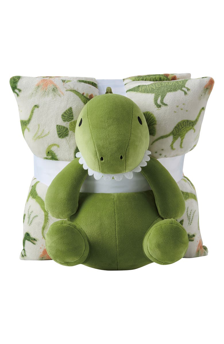 VCNY HOME Travel Throw Blanket, Accent Pillow & Stuffed Toy Set, Main, color, Green