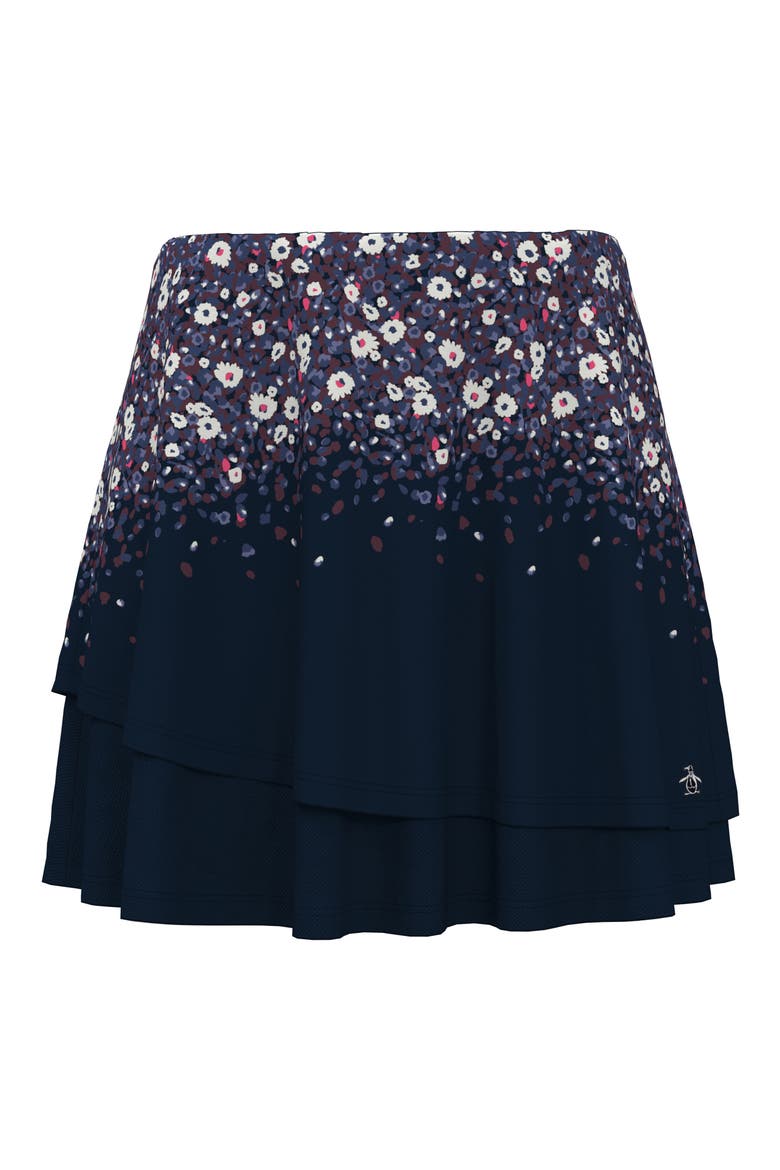 Zen Floral Double Layer Performance Skort, Main, color, BLACK IRIS