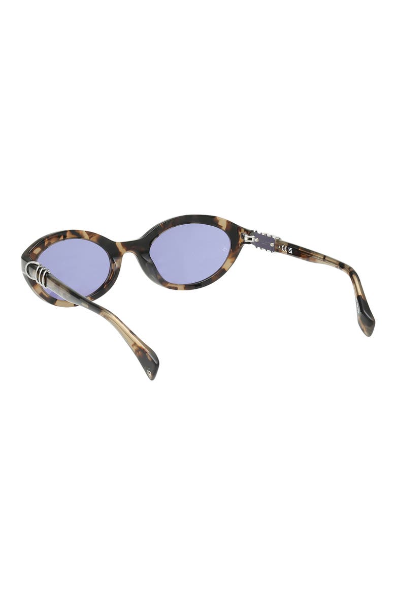 52mm Oval Sunglasses, Alternate, color, SHINY TAN CRYSTAL TORT BLUE LE