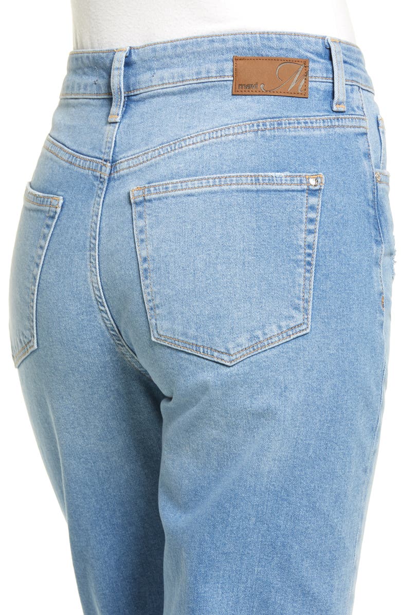 Mavi Jeans Mavi Victoria High Waist Distressed Raw Hem Wide Leg Jeans, Alternate, color,