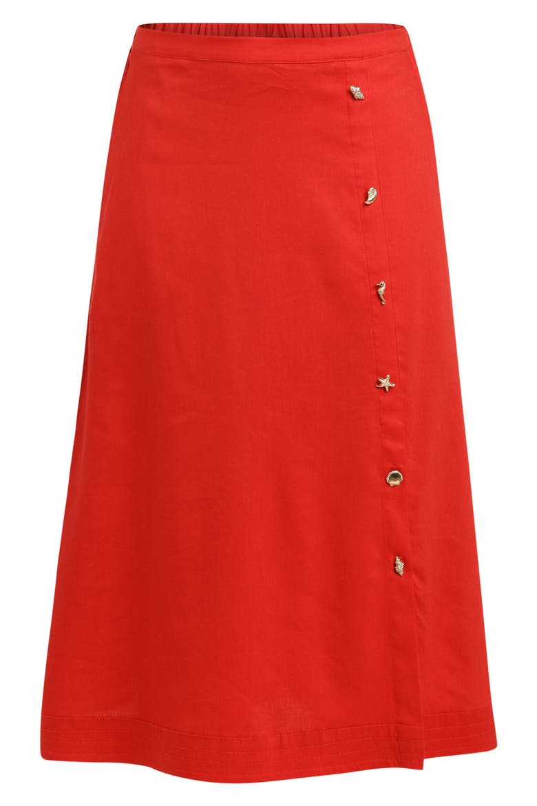 Harbor Breeze Midi Cover-Up Skirt, Alternate, color, RUBY