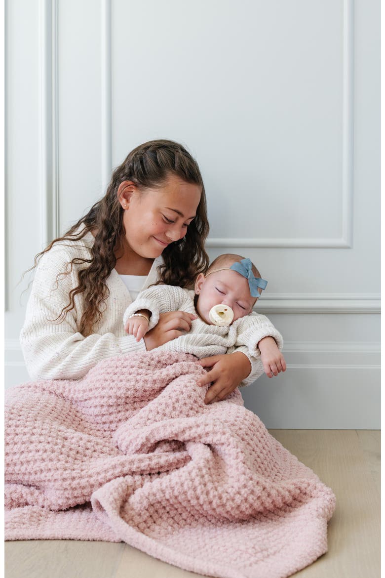 Waffle Receiving Blanket, Alternate, color, ROSETTE