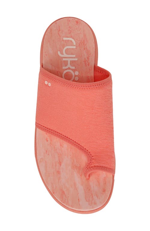 Ryka Women's Margo-slide Toe Loop Sport Sandals In Bright Coral