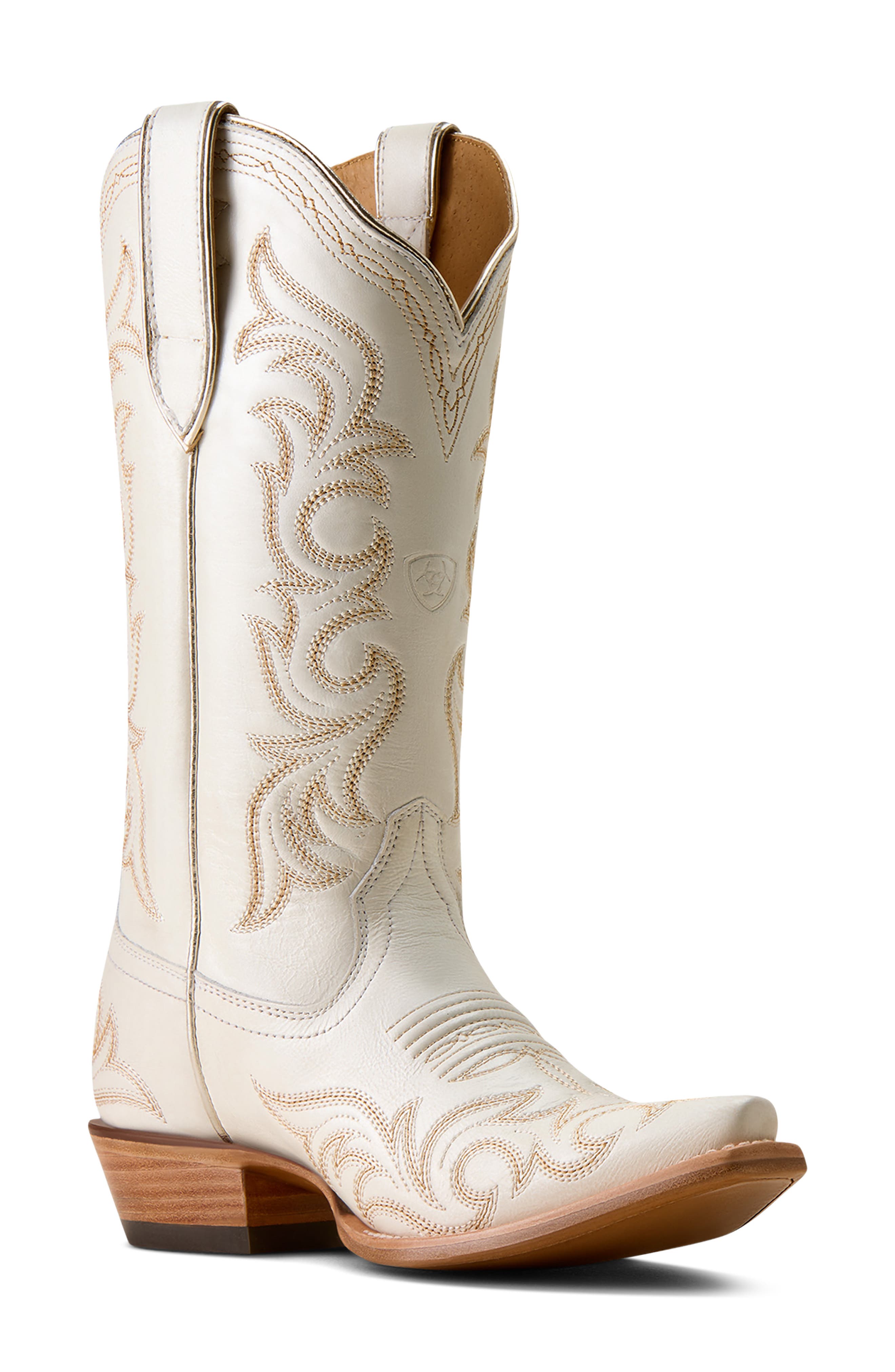 Hazen Leather Western Boot, Main, color, IVORY PEARL